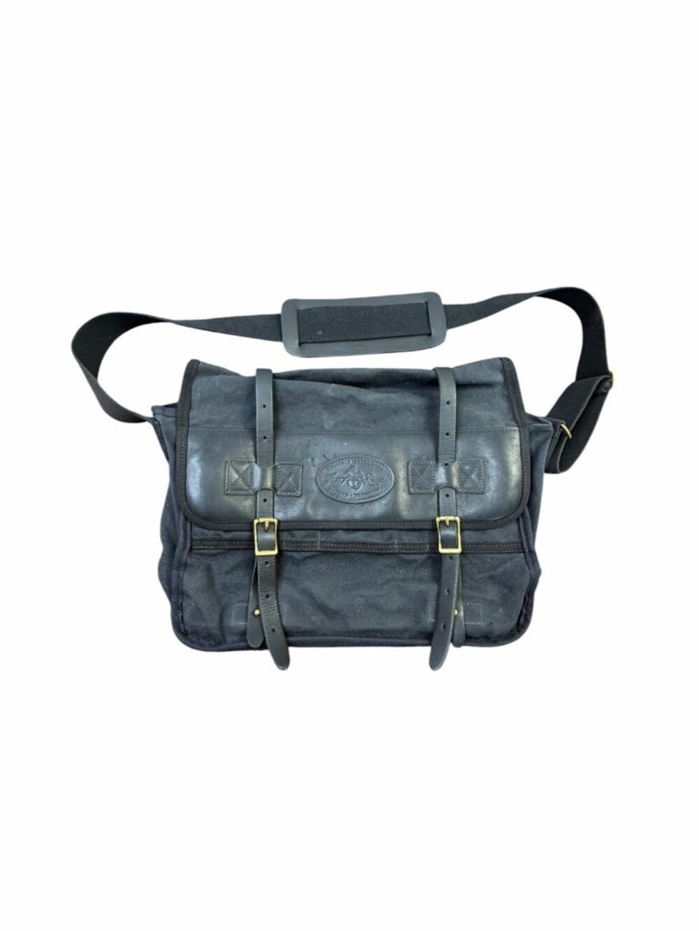 Frost River Black Canvas Leather Messenger Bag Laptop Briefcase Crossbody USA